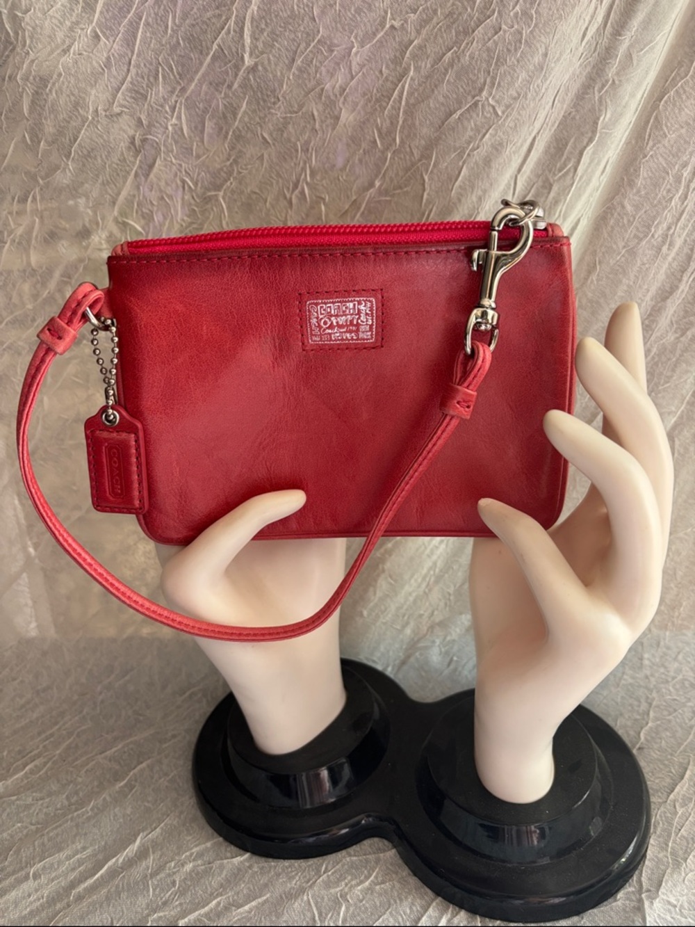 Coach Poppy leather wristlet